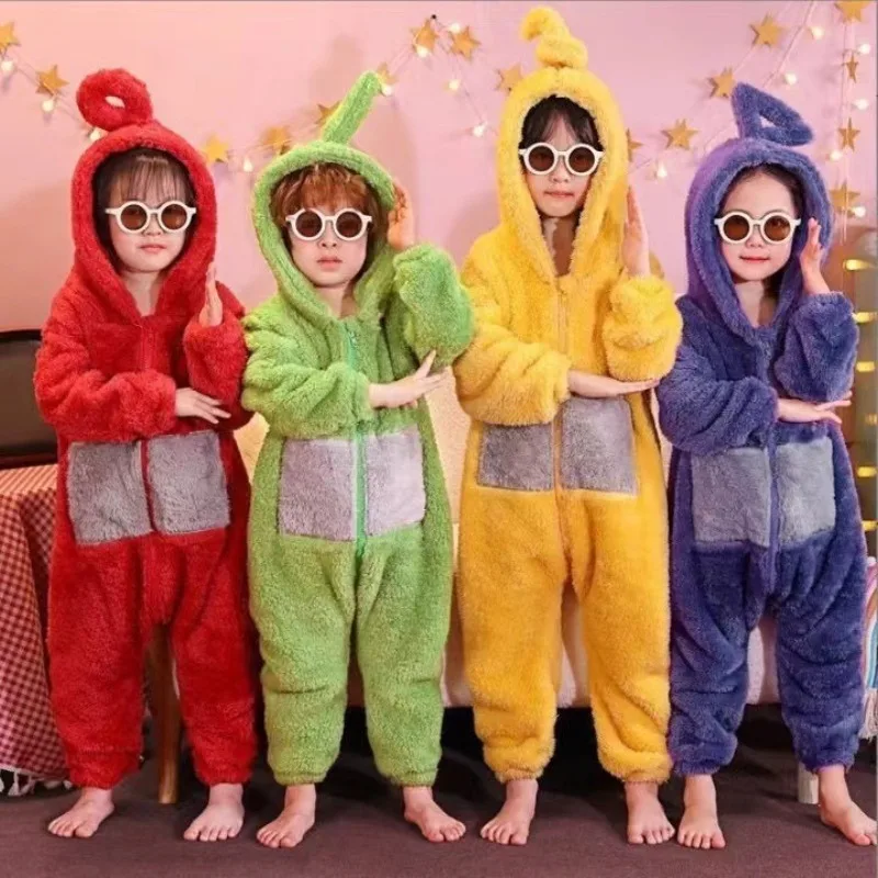 Nuevos y populares pijamas de cosplay de Teletubbies, ropa de dormir suave de manga larga, Dipsy, Tinky, Winky, Po, Lala, ropa para el hogar, regalos