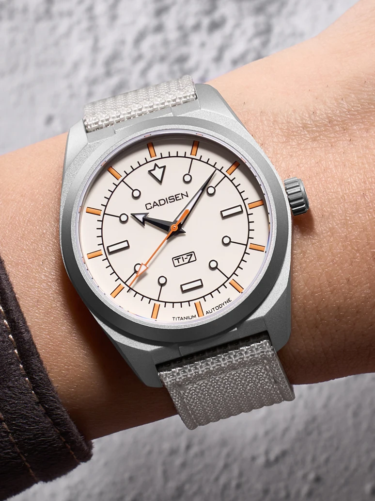 CADISEN TI-7 2026 NEU Autodyne Titanstahl Automatische Mechanische Canvas-Armbanduhr MIYOTA 8215 Leuchtende Wasserdichte Herrenuhren