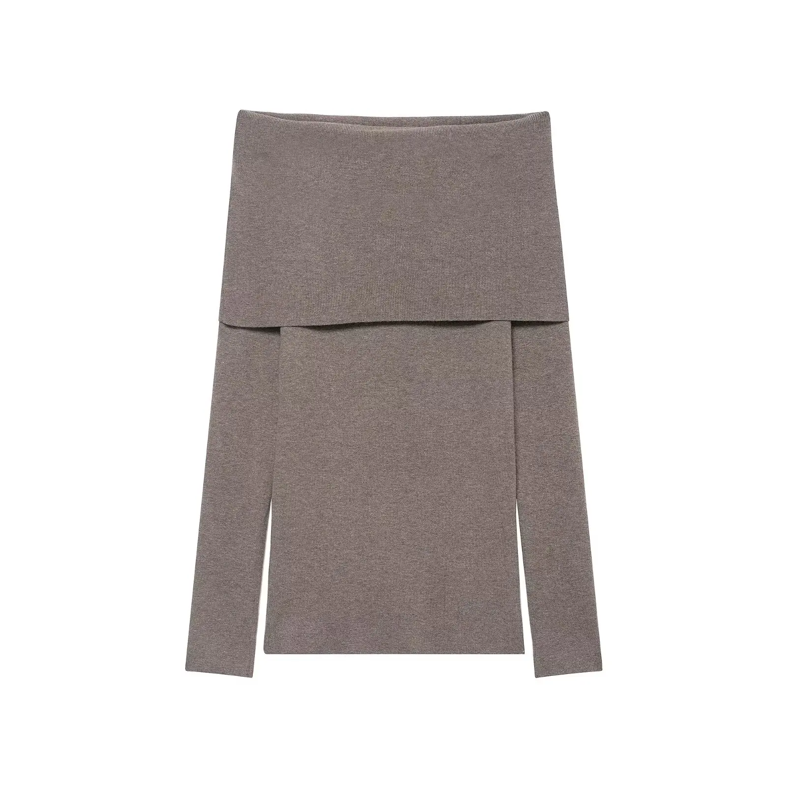 

2025 Вязаная блузка с бретелькой на шее и складками Элегантная, модная, новый стиль, удобная офисная одежда, повседневная, универсальная, винтажная