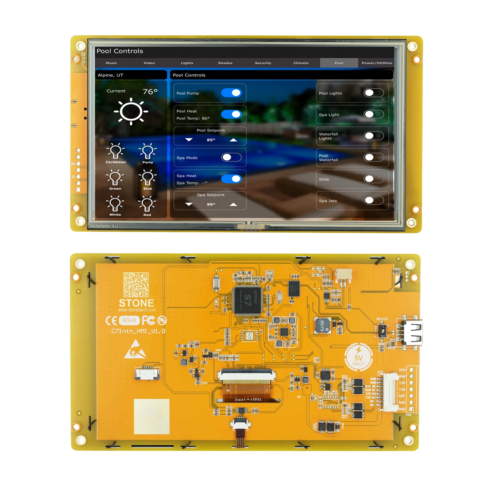 

LCD-TFT Resistive HMI Touch Display Module 7 Inch Develop Projects Rapidly in a Cost-effective Way