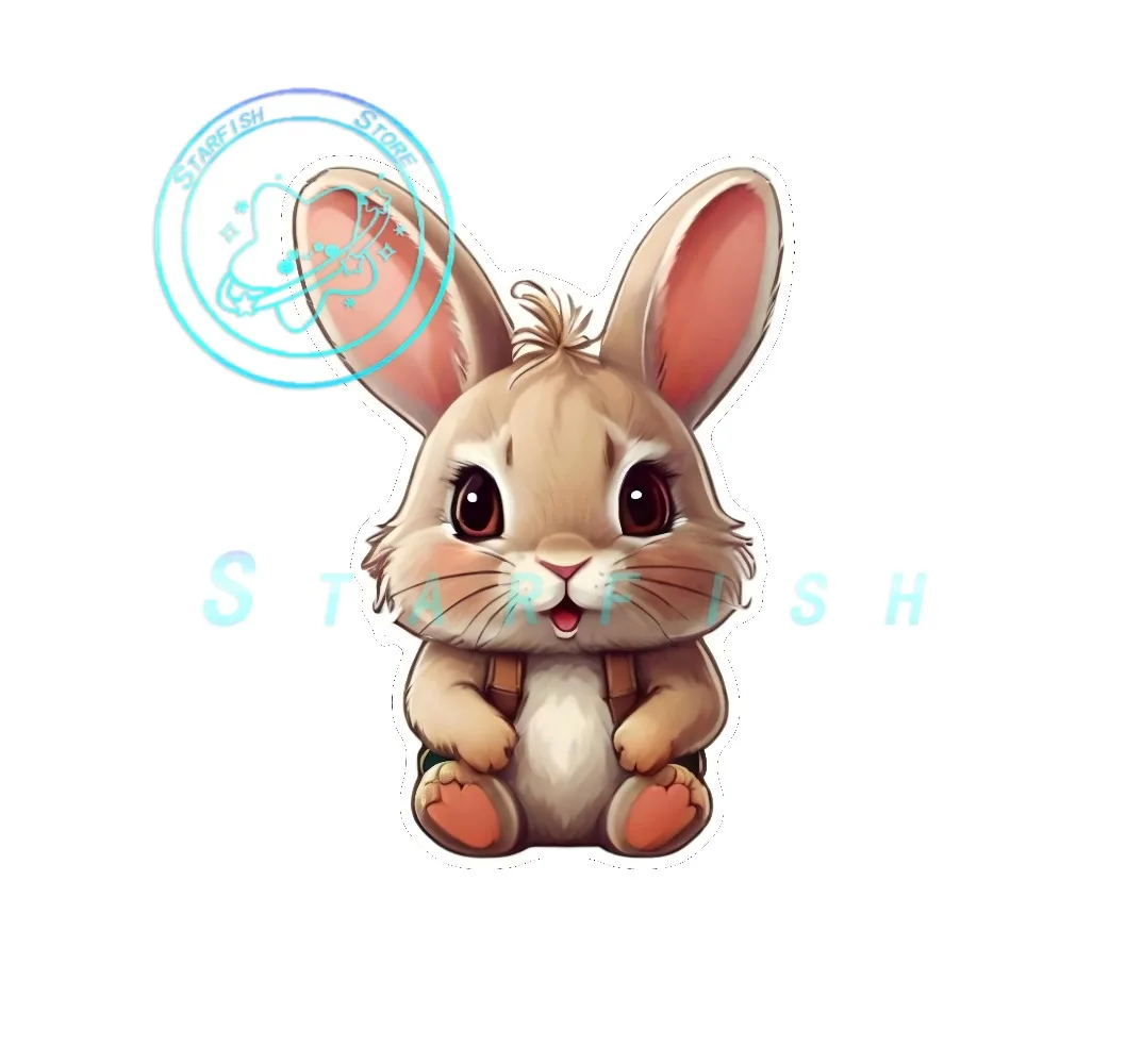 

Cute Rabbit Sticker Waterproof and Sunscreen PVC Material Skateboard Laptop Luggage Bicycle Decoration Spray Painting Process