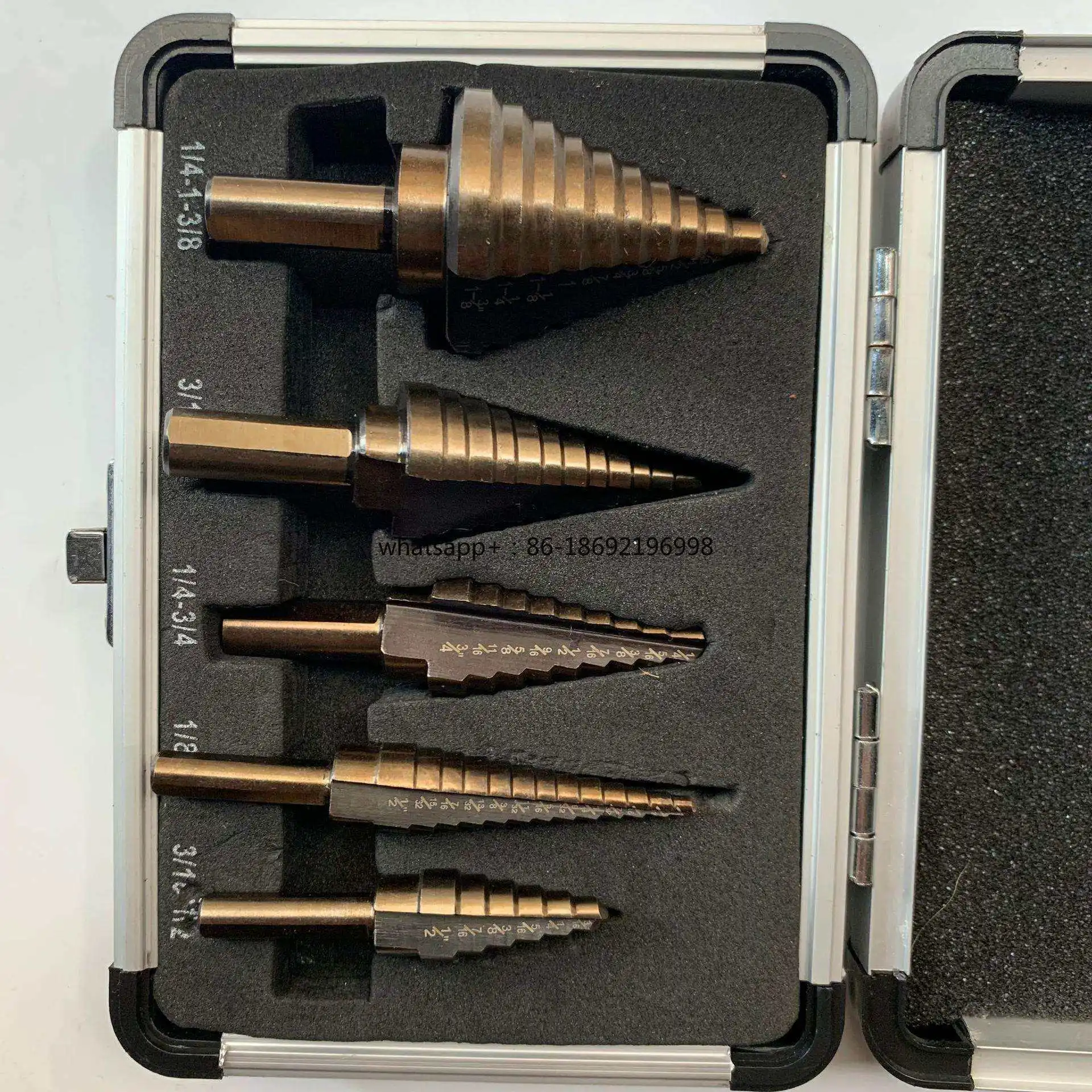 Five-piece Aluminum Box Steel Plate Punch Imperial 5pc Triangular Hole Reaming Pagoda Drill Bit Table Ladder Drill