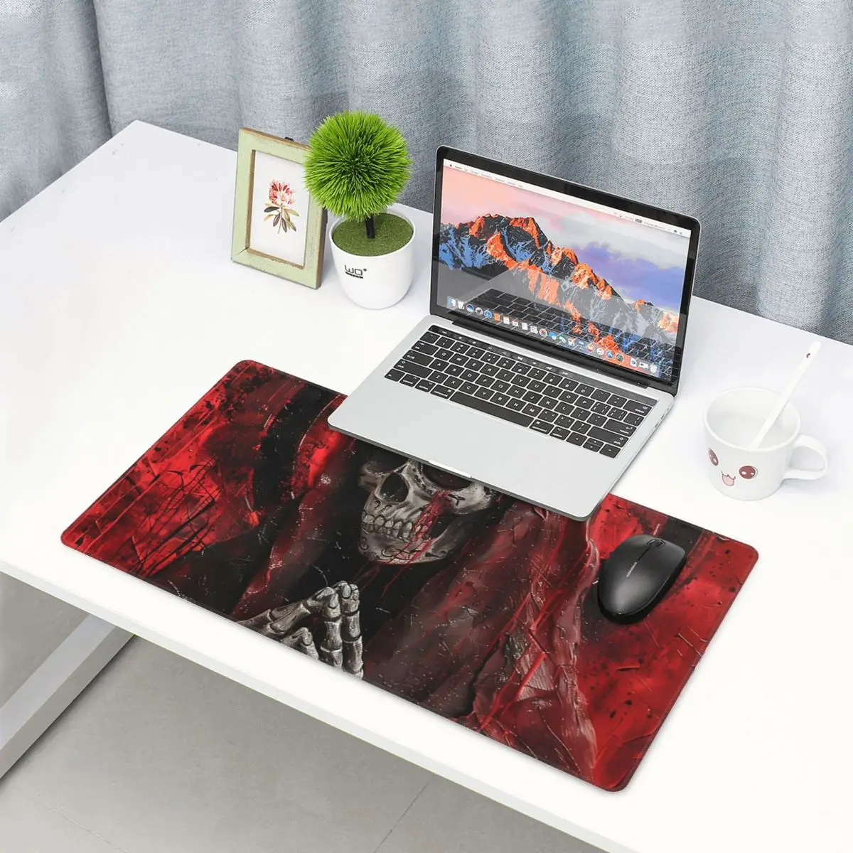 

Large Mouse Pad Santa Muerte Saint Death Goth Mexican Muertos Skull Gamer PC Laptop Mats Keyboard Accessories Desk Mat