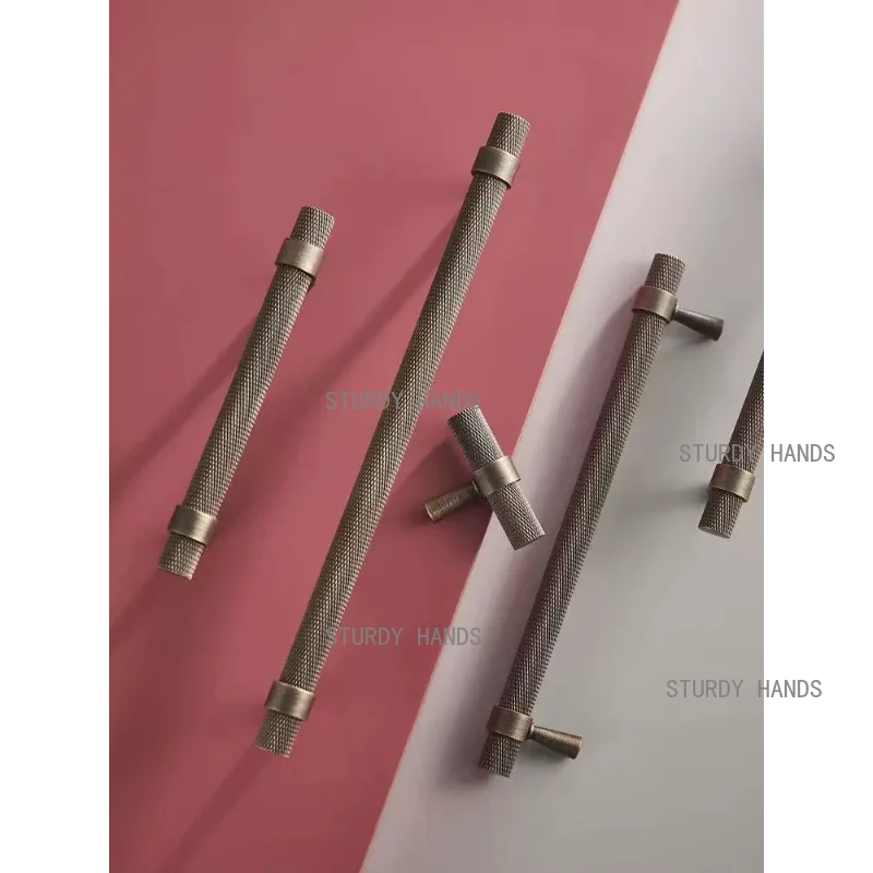 Solid brass retro embossed furniture drawer handle wardrobe cabinet door handle furniture hardware accessories