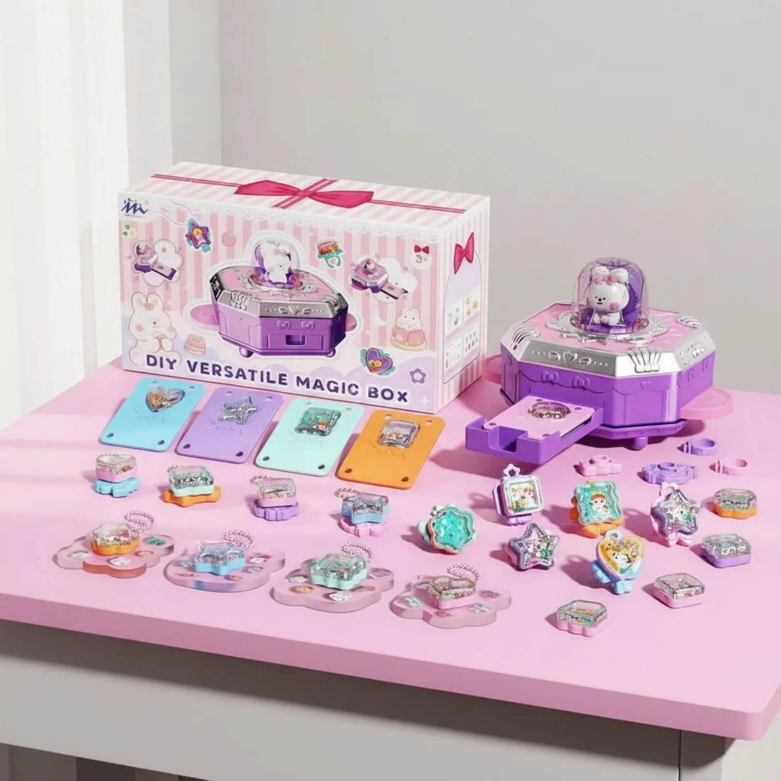77 Pieces Sticker Art Craft Kit Develops Creativity DIY Crafting Station Toy Trinket Making Machine Improves Practical Ability view 3