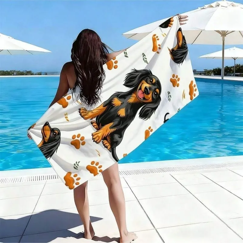Amazing Kawaii Blue Axolotl Undersea Bubble Creature Print Quick Absorbent Oversized Beach Towel