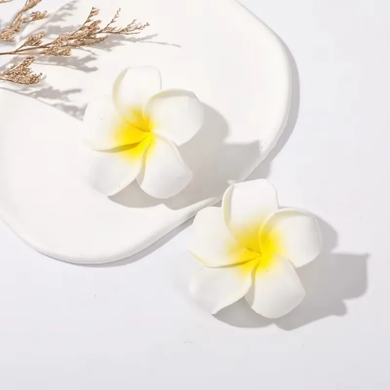 1-10pcs Plumeria Flower Hair Clips for Women Hairpins Girls Side Bangs Clips Flower Barrette Hawaiian Party Bag Hat Accessories image 2