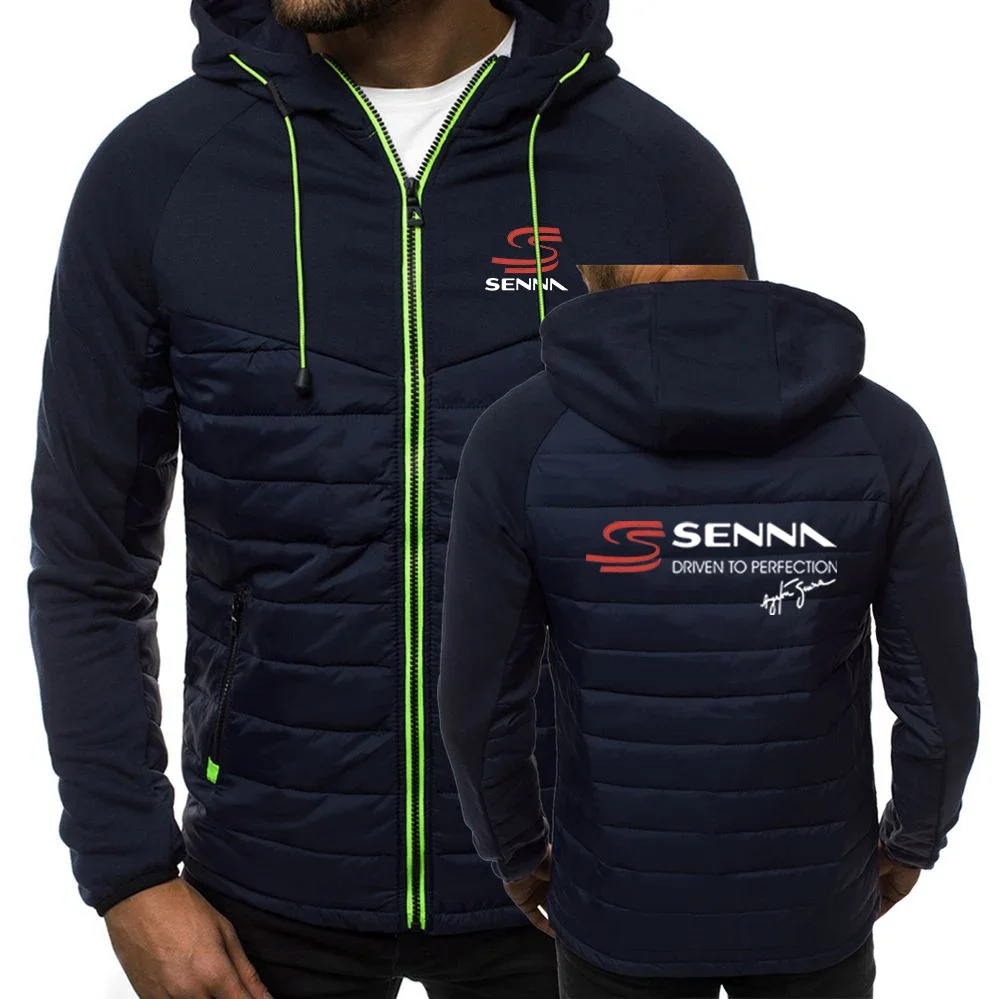 2023 baru Ayrton Senna jaket katun tujuh warna musim gugur dan musim dingin atasan mantel bertudung indah desain perca cetak