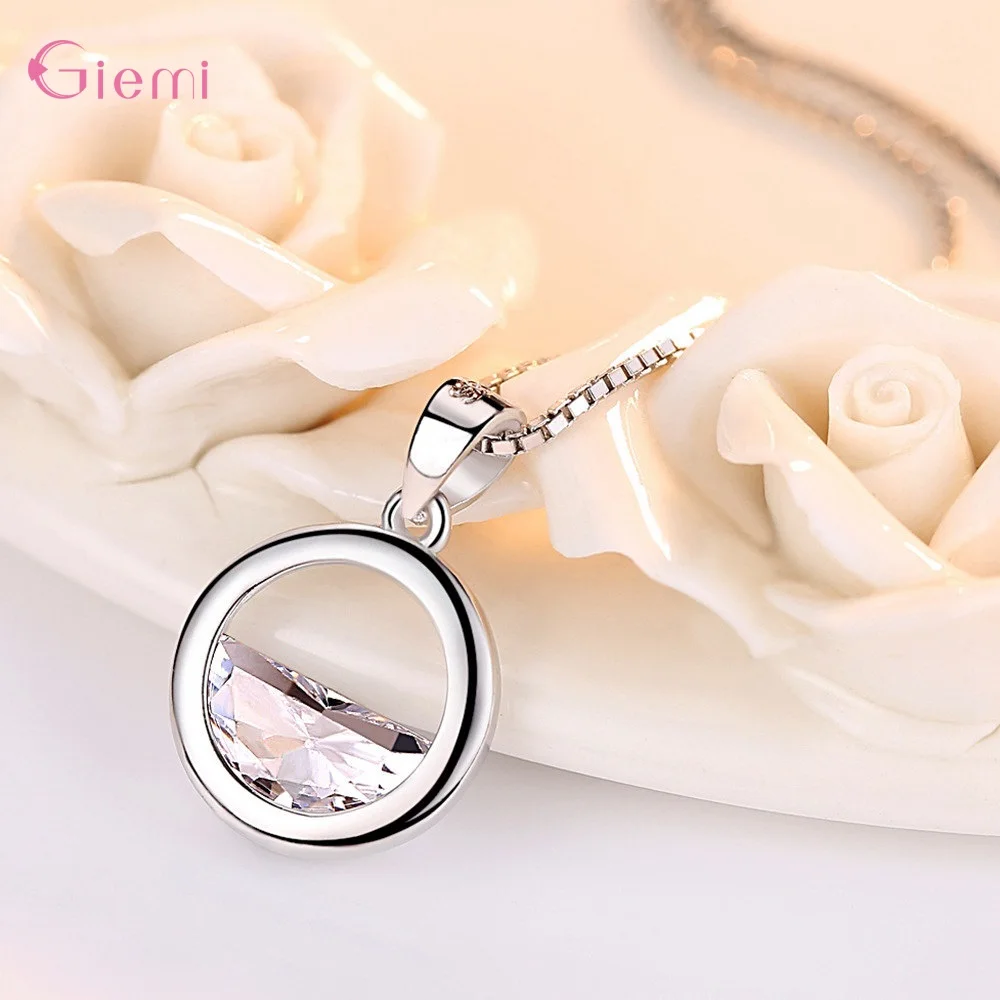 Genuine 925 Sterling Silver Pendant Necklace Fashion Jewelry For Women Girls Engagement Anniversary Wholesale