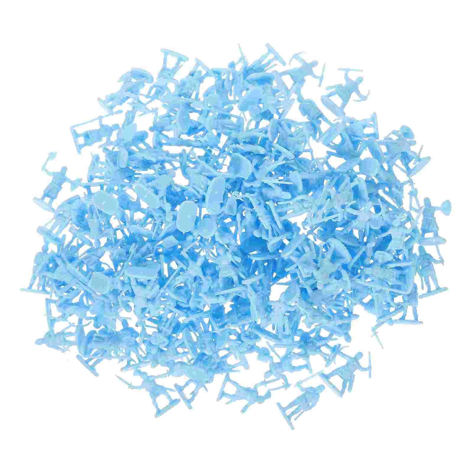 

200 Pcs Kids Toys Model Small People Crafts Miniature Models Micro Figures Sky-blue Soldier Child