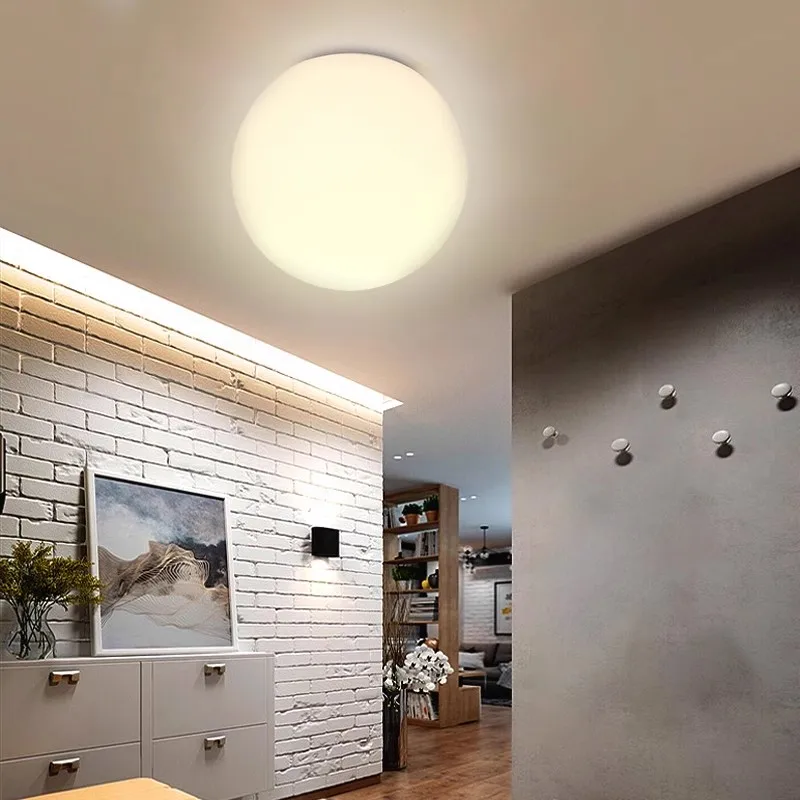 Imagem -02 - Vidro Branco Bola Led Luz de Teto Luminária Minimalista Iluminação Interior Varanda Lâmpada Quarto e Entrada