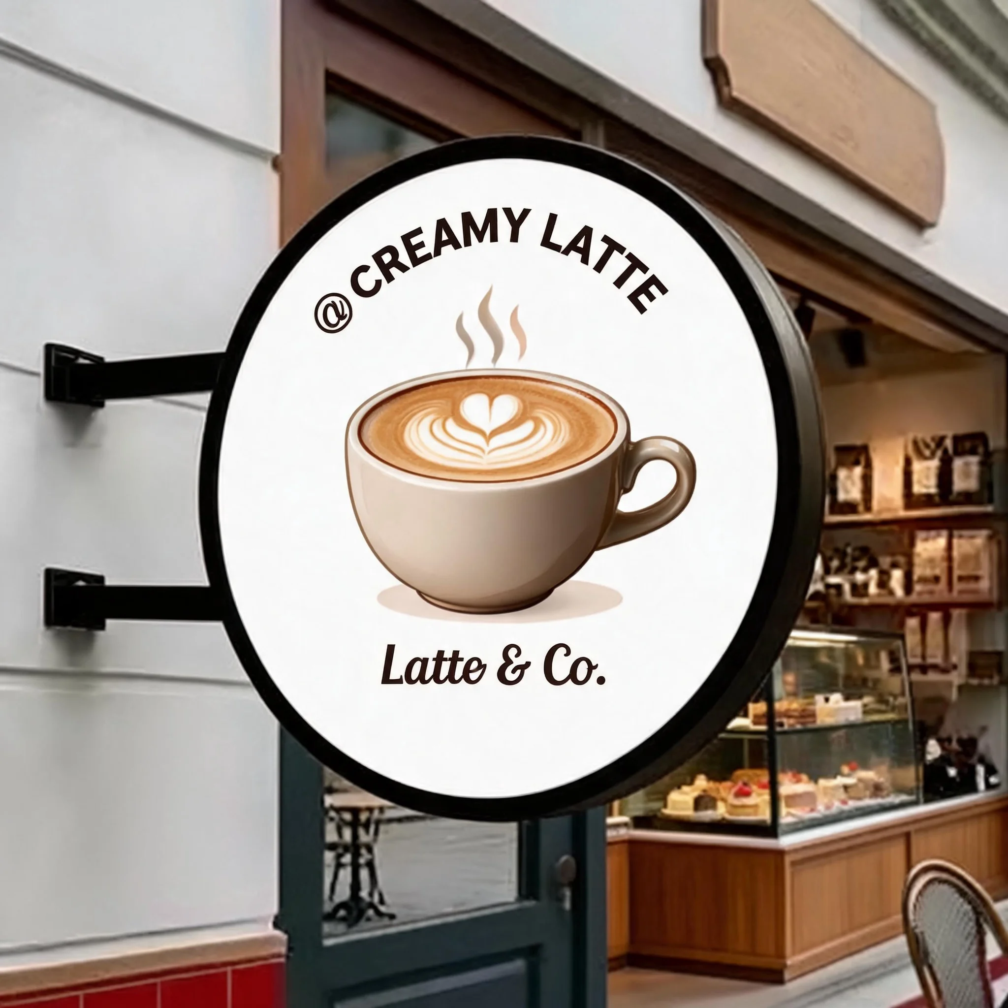 Custom Round LED Light Box Double Sided LED Lightox Outdoor Wall Mounted Business Logo Signs For Coffee Shop Bar Bistro