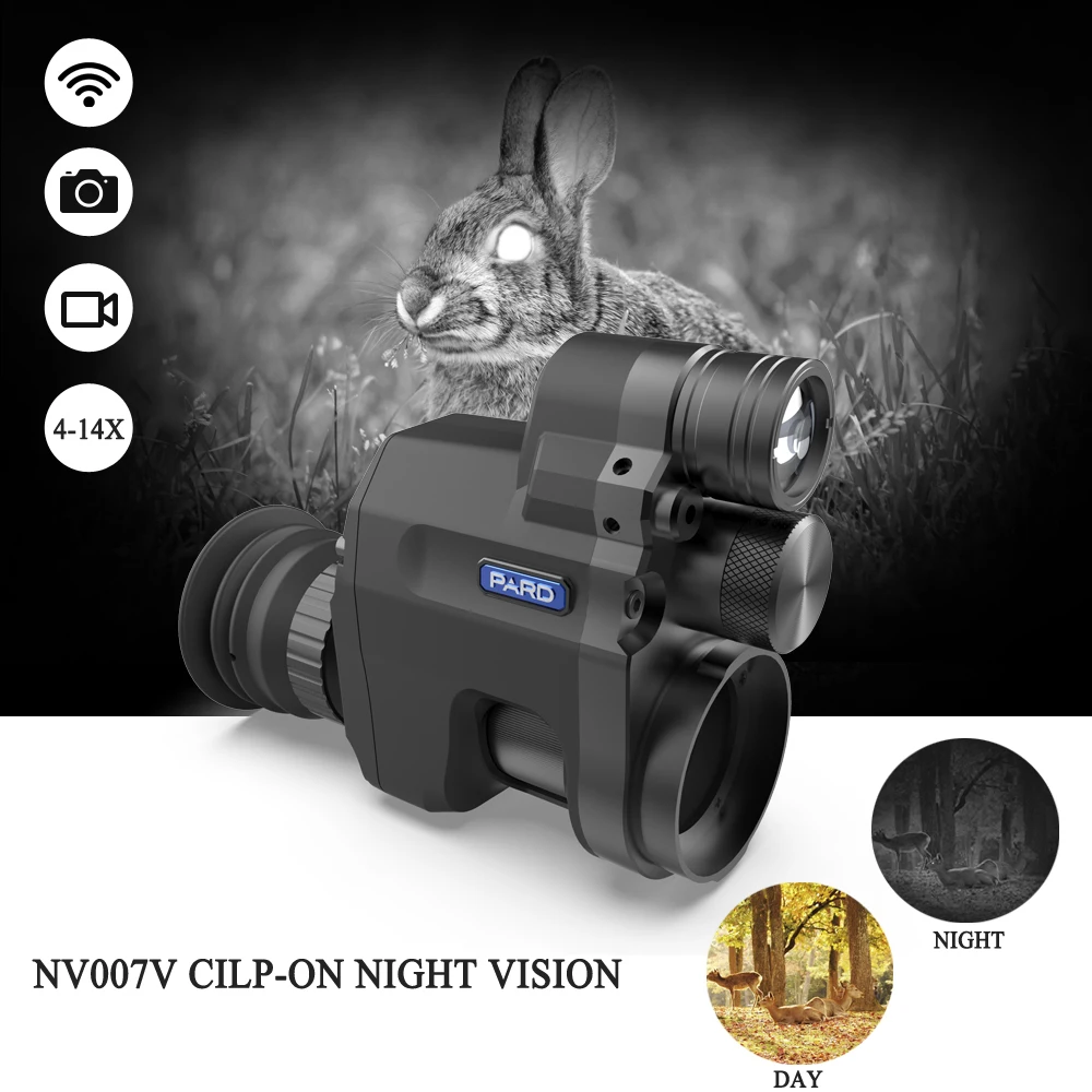 PARD NV007V Night Vision Rifle Scope IR 850nm Clip-on Attachment Monocular Digital Camera For Hunting 300m IR