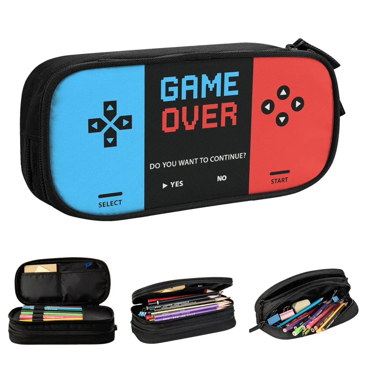Video Game Gaming Controller Pencil Case Pencilcases Pen Holder for Student Big Capacity Bag School Supplies Cosmetic Stationery