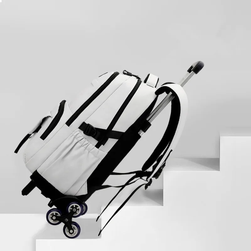 School Bag With Wheels Rolling Backpack For Boy Girls Kids Wheeled Trolley Schoolbags Travel Trolley 2/6 Wheels backpack Luggage