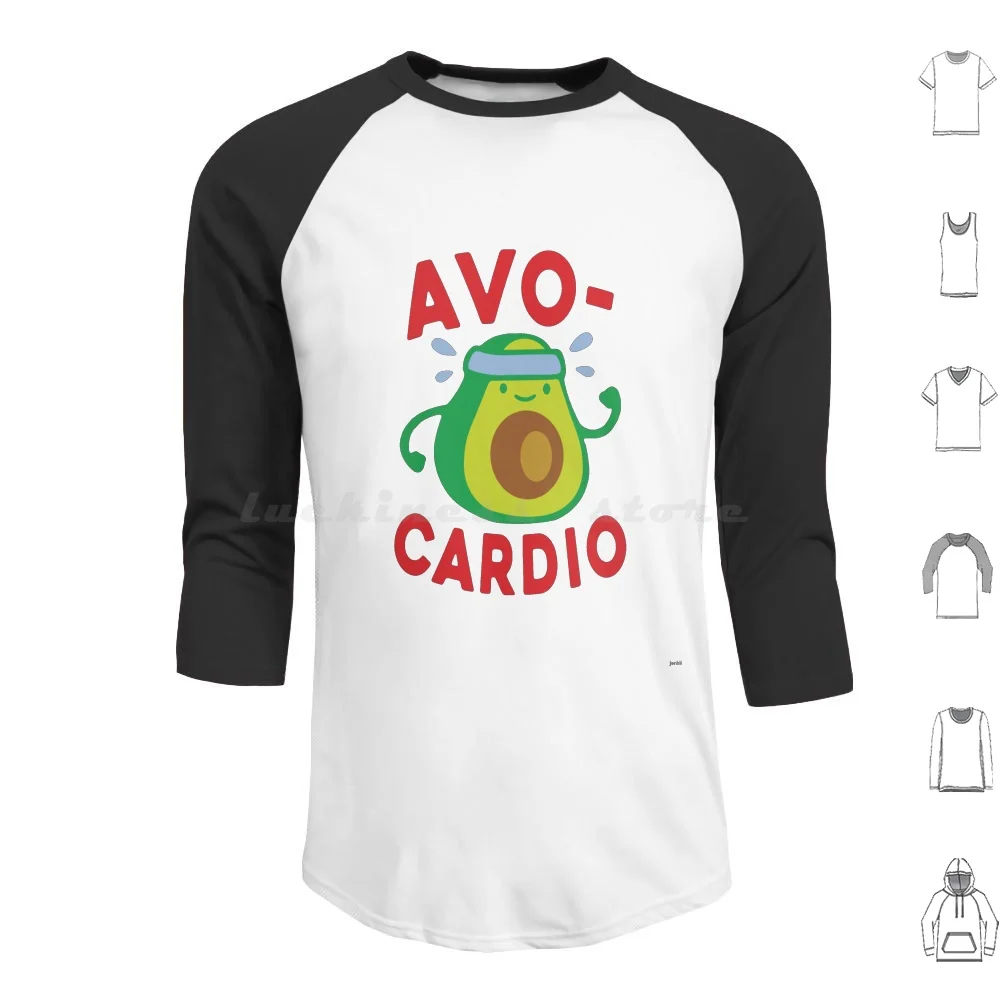 

Avo-Cardio! Hoodie cotton Long Sleeve Funny Gym Funny Gym Food Christmas Funny Food Gym Funny Sport Sports Avocado Train