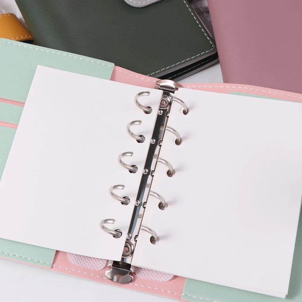 Fashion Mini Loose Leaf Notebook M5 PU Blank Page Portable Notebook Schedule Planner DIY Binder Notebook Diary