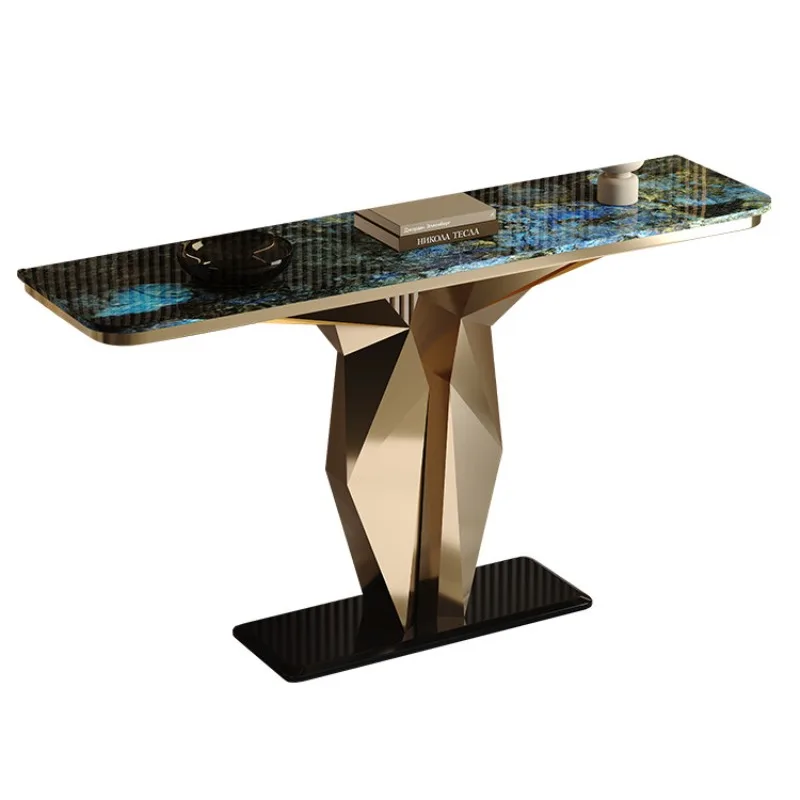 

stainless steel entrance table facing the door strip table decorative cabinet minimalist partition marble entrance table