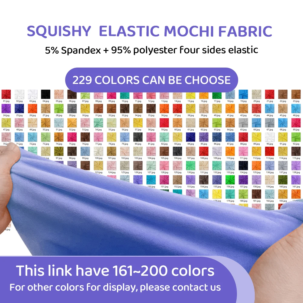 Color 161~200 Stretch Mochi Smooth Minky Fabric Hopen 95% Polyester 5% Spandex Stretch 4 Side Plush Fabric For Diy Sewing Toy