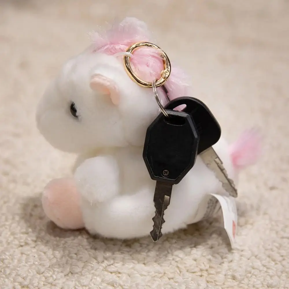 Cute Pet Series Mini Panda Doll Keychain Bag Pendant Fawn Turtle Plush Pendant Otter 13cm Horse Plush Keyring Xmas Present