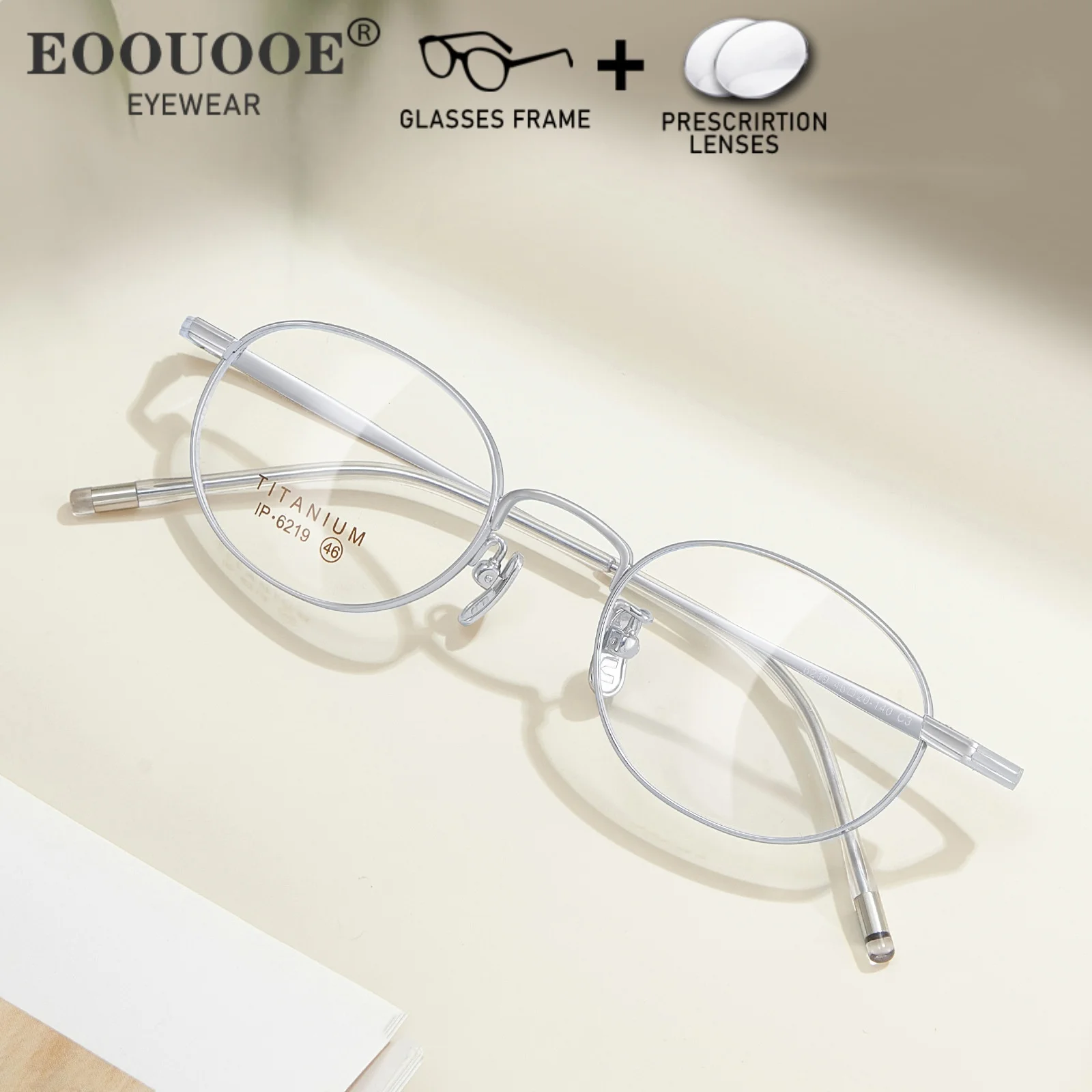 

Women Oval Ultra Light Glasses Prescription Myopia Lenses Pure Titanium Optical Eyewear Clear Anti Reflection Photochromism