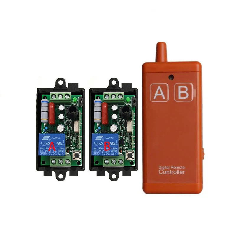 433 МГц 500 м большой радиус действия переменного тока 220 В 1 канал RF беспроводной пульт дистанционного управления релейный переключатель света/лампа/окно/гаражные двери жалюзи проекция