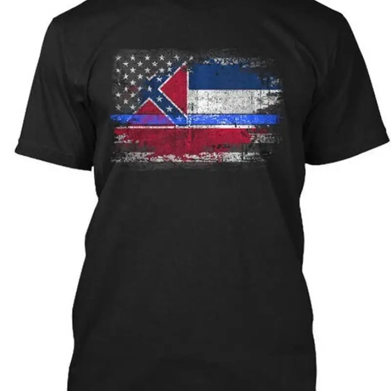 Mississippi Thin Blue Line Flag Size Premium T Shirt M 2XL