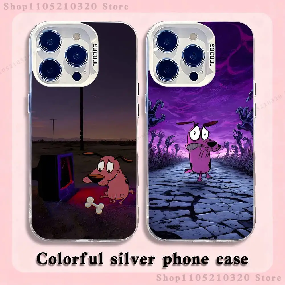 

court the C-Cowardly Dog Phone Case For iPhone 17,16,15,14,13,12,X,8,Pro,Max,Plus,E,SE4,Air,Mini White IMD Matte