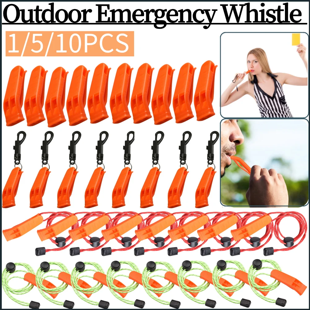 1/5/10 stücke Sport Pfeife Multifunktions Überleben Laute Pfeife Doppel Rohr Outdoor Notfall Pfeife für Outdoor Sport