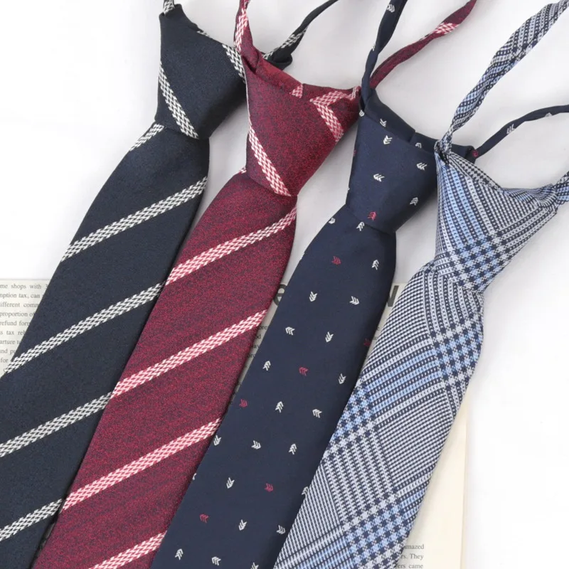 

Ties for Men Women Stripe Plaid Stripe 6CM Neck Tie Gentleman Wedding Party Accessories Elastic Fashion Male Zipper Tie Corbatas