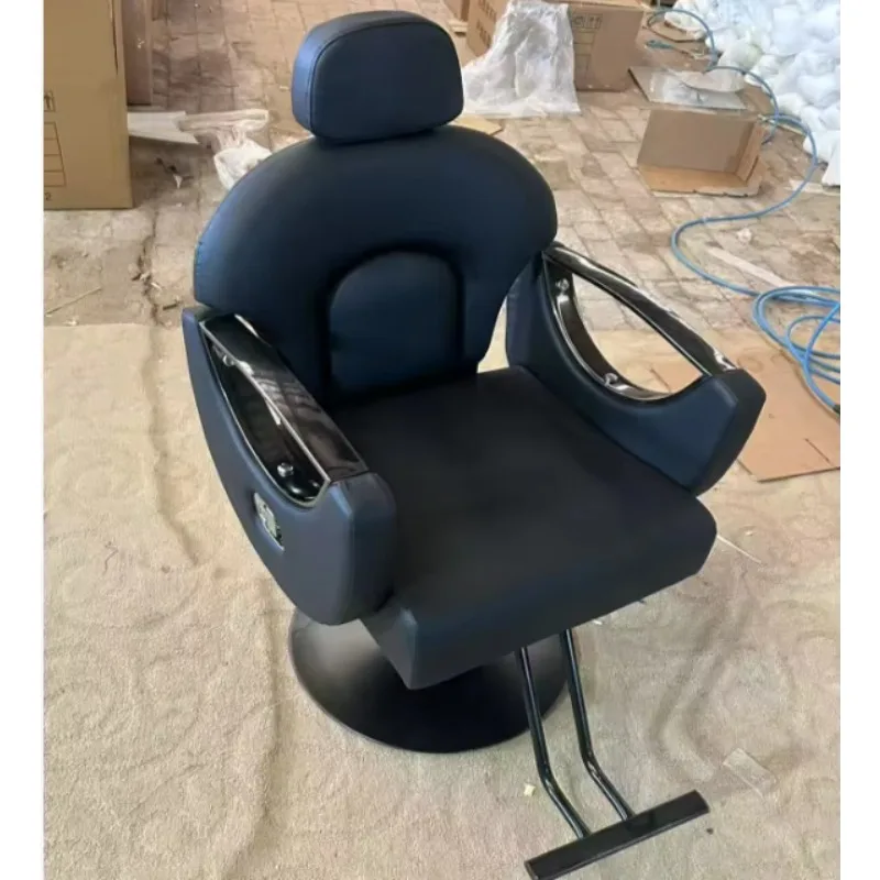 

Hairdressing Iron Synthetic Leather Modern Reclining Hydraulic Salon Barber Chair for Beauty Cutting Styling