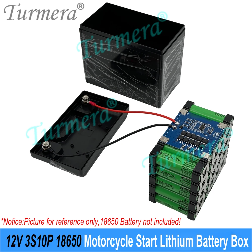 12V Motorcycle Start Battery Box 3S10P 18650 Battery Holder Nickel 30A Balance BMS with NTC for 12V Replace Lead‑acid Battery