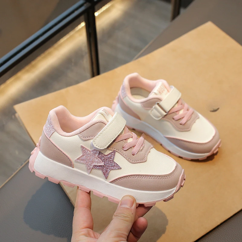 Spring New Style Fashionable and Comfortable Girls Soft Sole Cute Non-Slip Color Matching Wear-Resistant Casual Sports Shoes