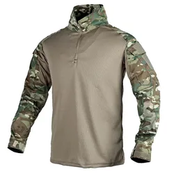Men Multicam Military Shirts Combat Shirt Tactical Shirt Wear Resistant Long Sleeve Paintball Camping Hunting Men's Clothing