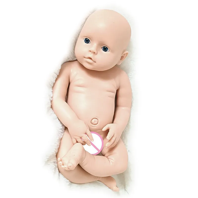 New reborn doll blank kits 18inch Girl Reborn kits Full Solid silicone Unpainted Kits DIY Parts Accessories