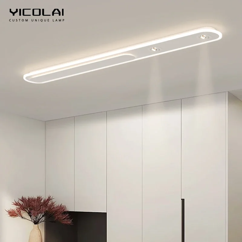 Minimalist 2024 Long Strip Corridor Ceiling Light Bedroom Hallway Light Balcony Ceiling Light With Spotlights Wardrobe Light