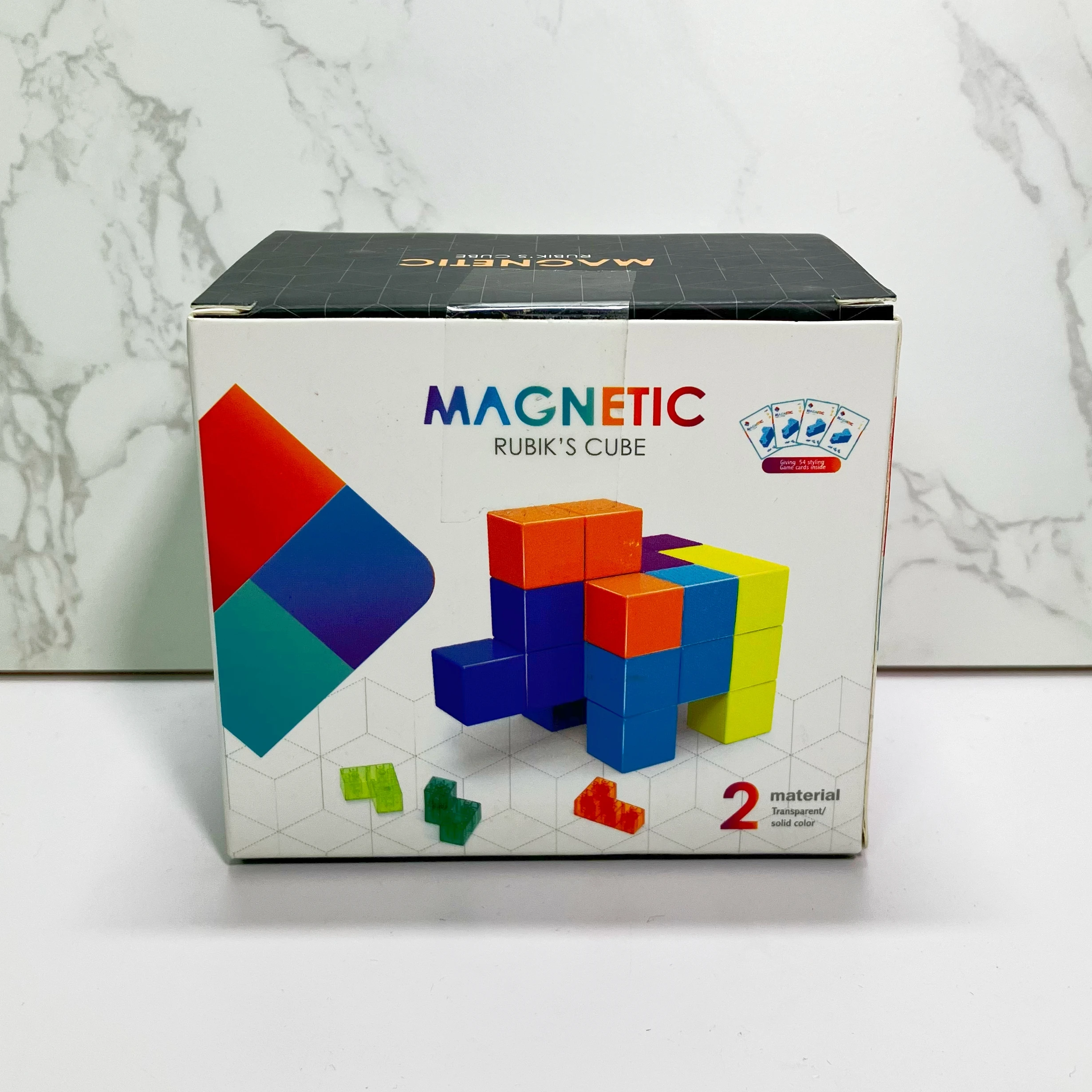 DIY Magnetische Kubus Bouwstenen 3D Magneet Tegel 7 Stuks Set Puzzel Speed Cube 54 stks Gids Kaarten Intelligentie Speelgoed voor Kinderen