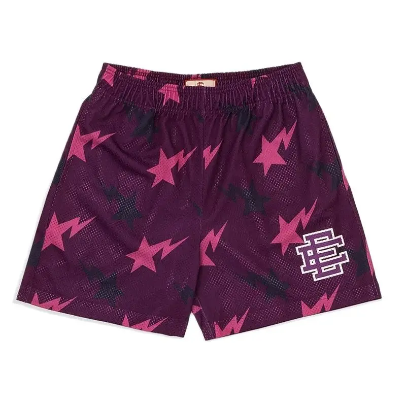 2024 EE 기본 짧은 뉴욕시 스카이 라인 체육관 남성 캐주얼 반바지 피트니스 스포츠 반바지 여름 운동 메쉬 반바지 남자 반바지