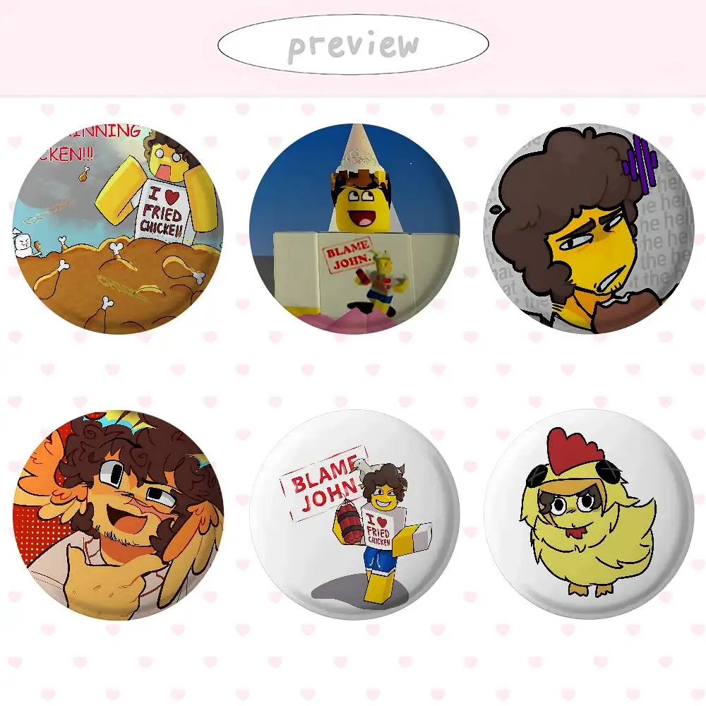 Fried Chicken Shedletsky Anime Cover Brooches Funny Meme Badge Fashion Jewelry Gifts