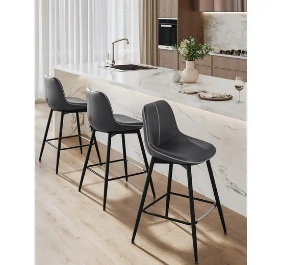 VASAGLE barstool, ergonomic backrest, artificial leather