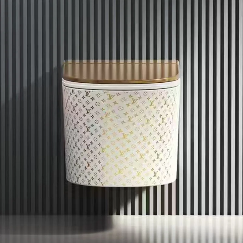 Patrón de oro tiran local colgante inodoro inteligente colgante de pared multifunción