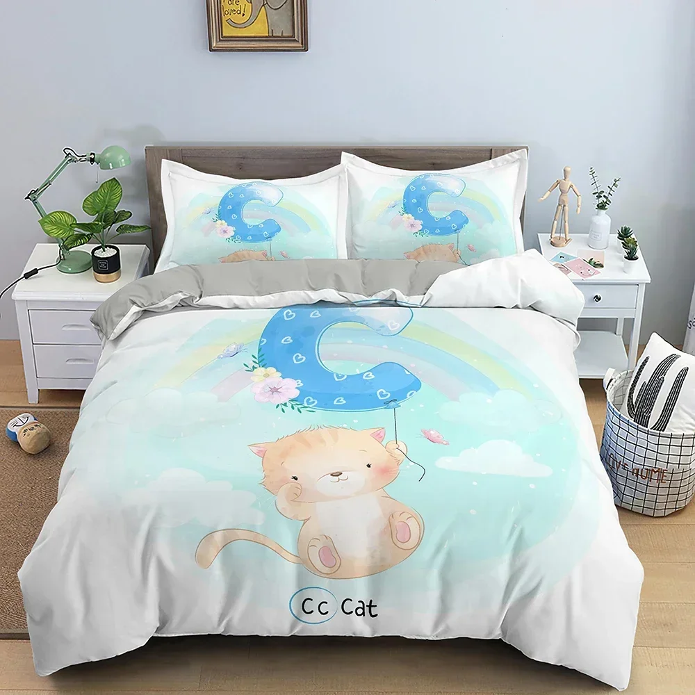

Cartoon Pattern Comfortable Duvet Quilt Cover Pillowcase Bedding Set Children Bedroom Decoration Home Textile