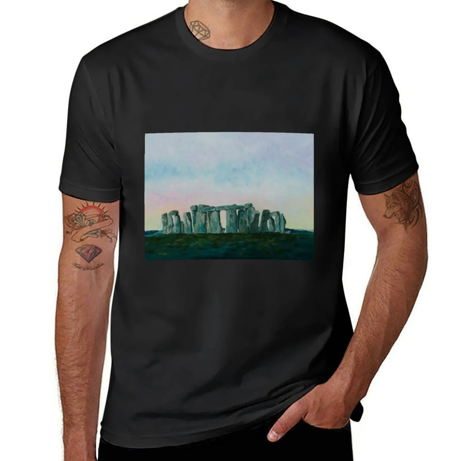 Stonehenge T-Shirt summer tops customizeds oversized mens funny t shirts