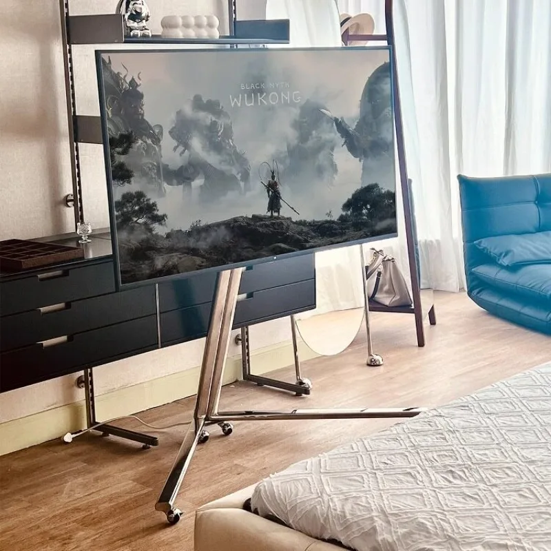 Mobile TV stand Floor shelf Metal stainless steel