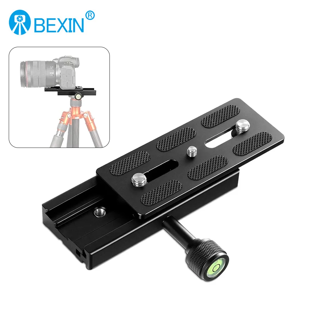 BEXIN QR-120 Quick Release Clamp Seat Camera Telephono Lens Long Mount Adapter Plate Clamp for Arca Swiss SLR Camera Tripod Head