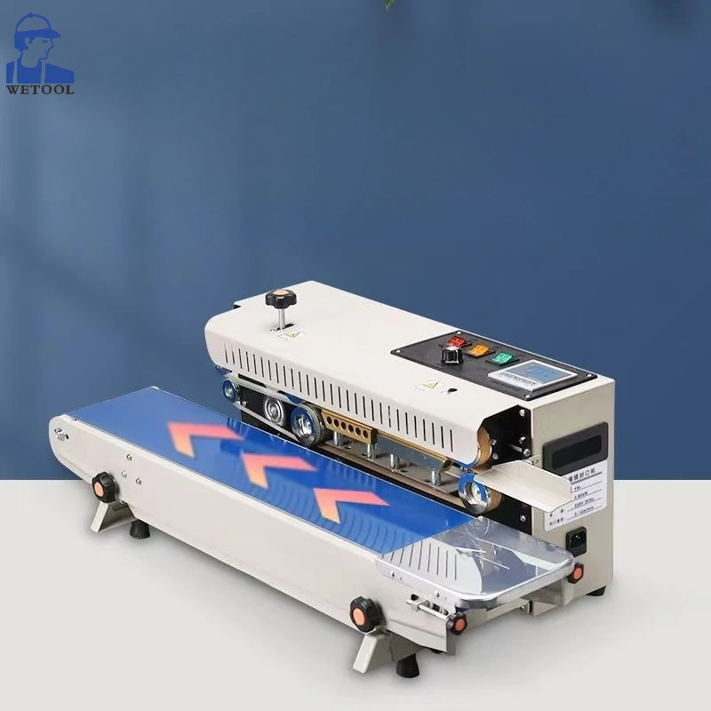 With Counter Horizontal Printing Wheel Continuous Plastic Bag Film Band Sealing Machine Date Factory Kitchen Food FR-770