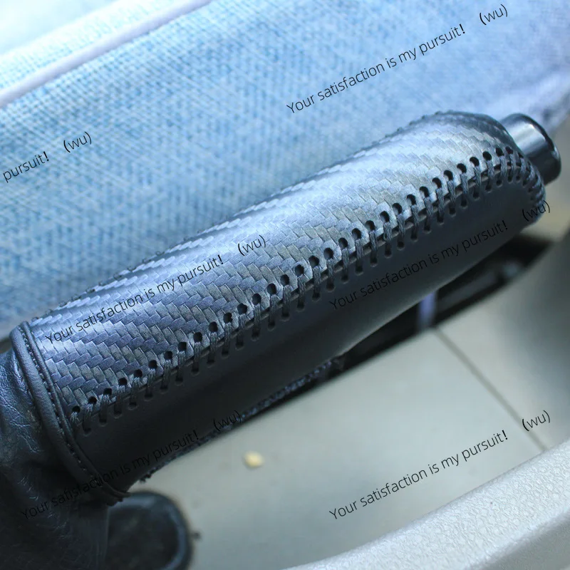 Carbon Fiber Car Leather Handbrake Cover Protective Sleeve Hand Brake Protection Car Interior Accessories