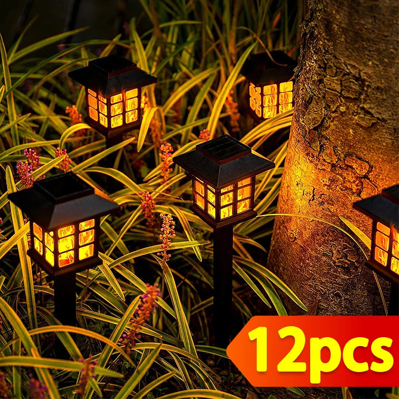 

6/12Pcs Solar Outdoor Path Lights Landscape Path Garden Light LED Outdoor Lawn Lamp for Garden Lawn Courtyards And Sidewalks
