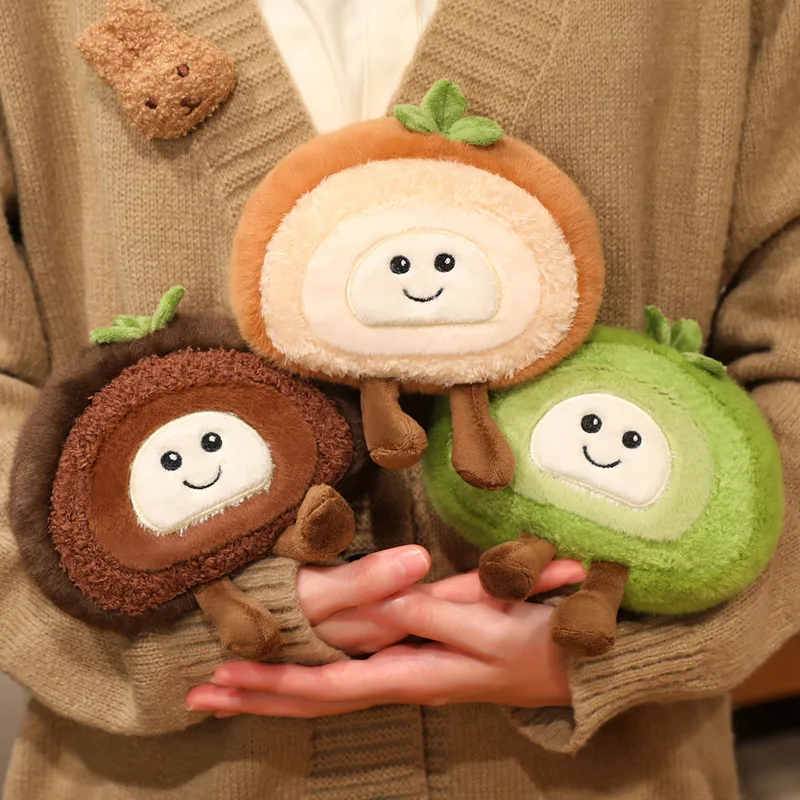 10 cm cartoon cake pluche pop fruit chocolade aardbei Zwitserse rol dessert koekje knuffel woondecoratie cadeau voor kinderen