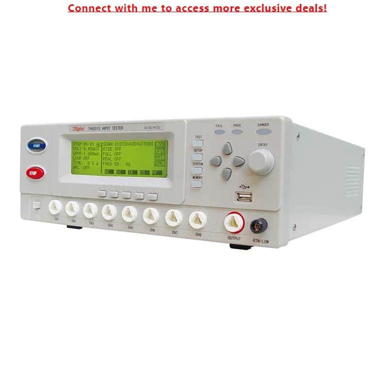

Tonghui TH9201S Hipot Tester Voltage AC 5KV DC 6KV,Current AC 0.001mA-30mA DC 0.1uA-10mA,Insulation Resistance 0.1MΩ-50GΩ